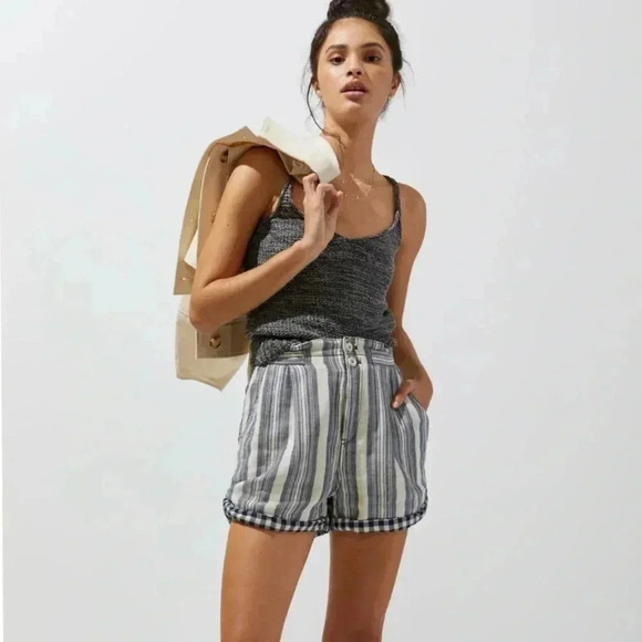 Anthropologie Pilcro Everyday Striped Shorts in Blue Motif New W/Tag Size 31 - Picture 3 of 5